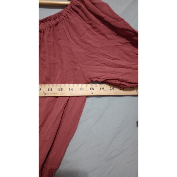 NY & C Lace Romper Sz M Nwt Blush Preppy Beach Tie Front Boho Tassel - Picture 8 of 9